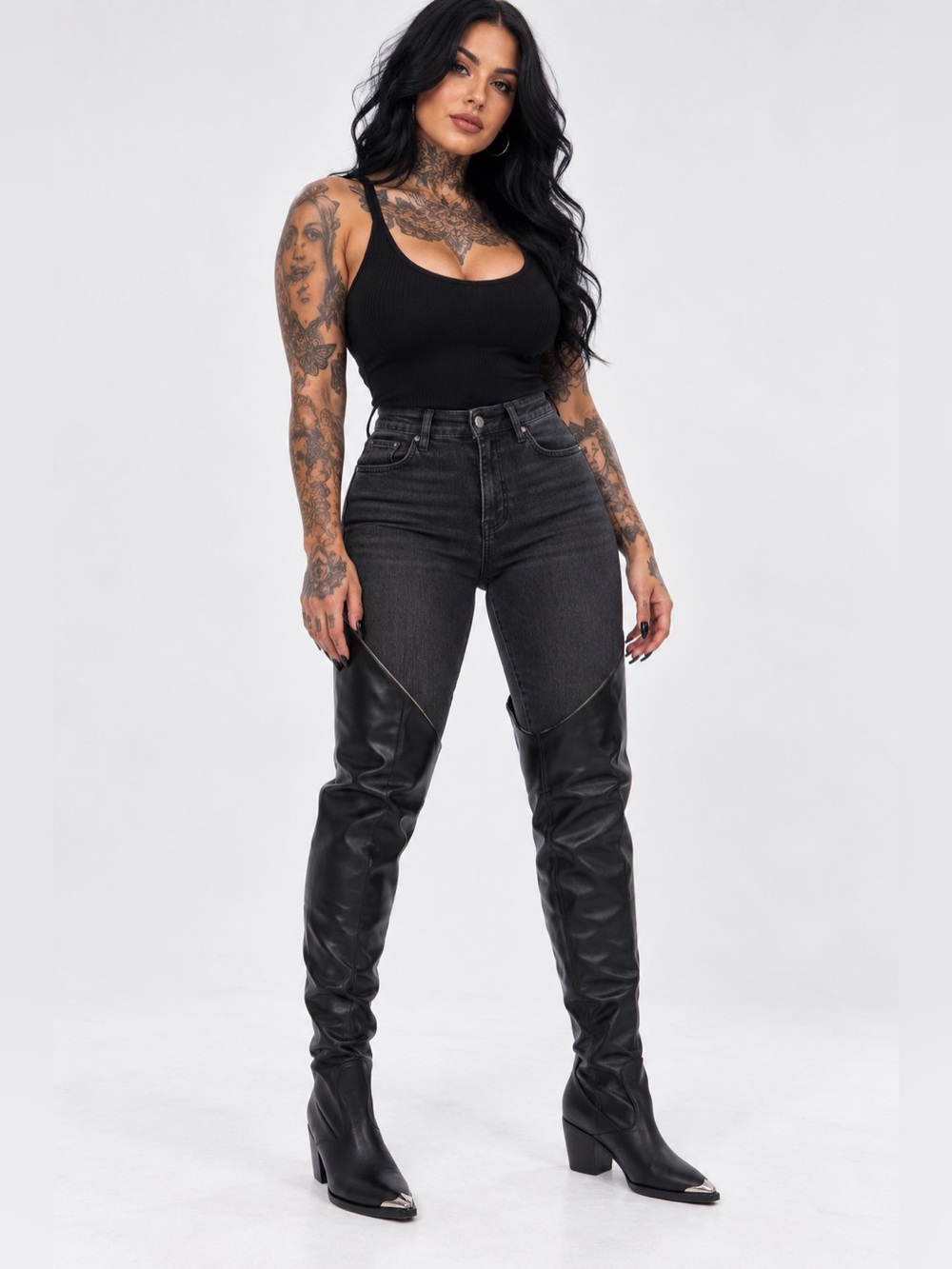 Azalea Wang Ría OTK Western Boots